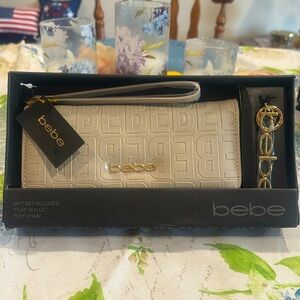 Bebe Trifold Wrislet Wallet- Bone